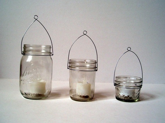 The Cherry Grove Wire Hangers for Vintage Mason Jar Lanterns Set of 12 24